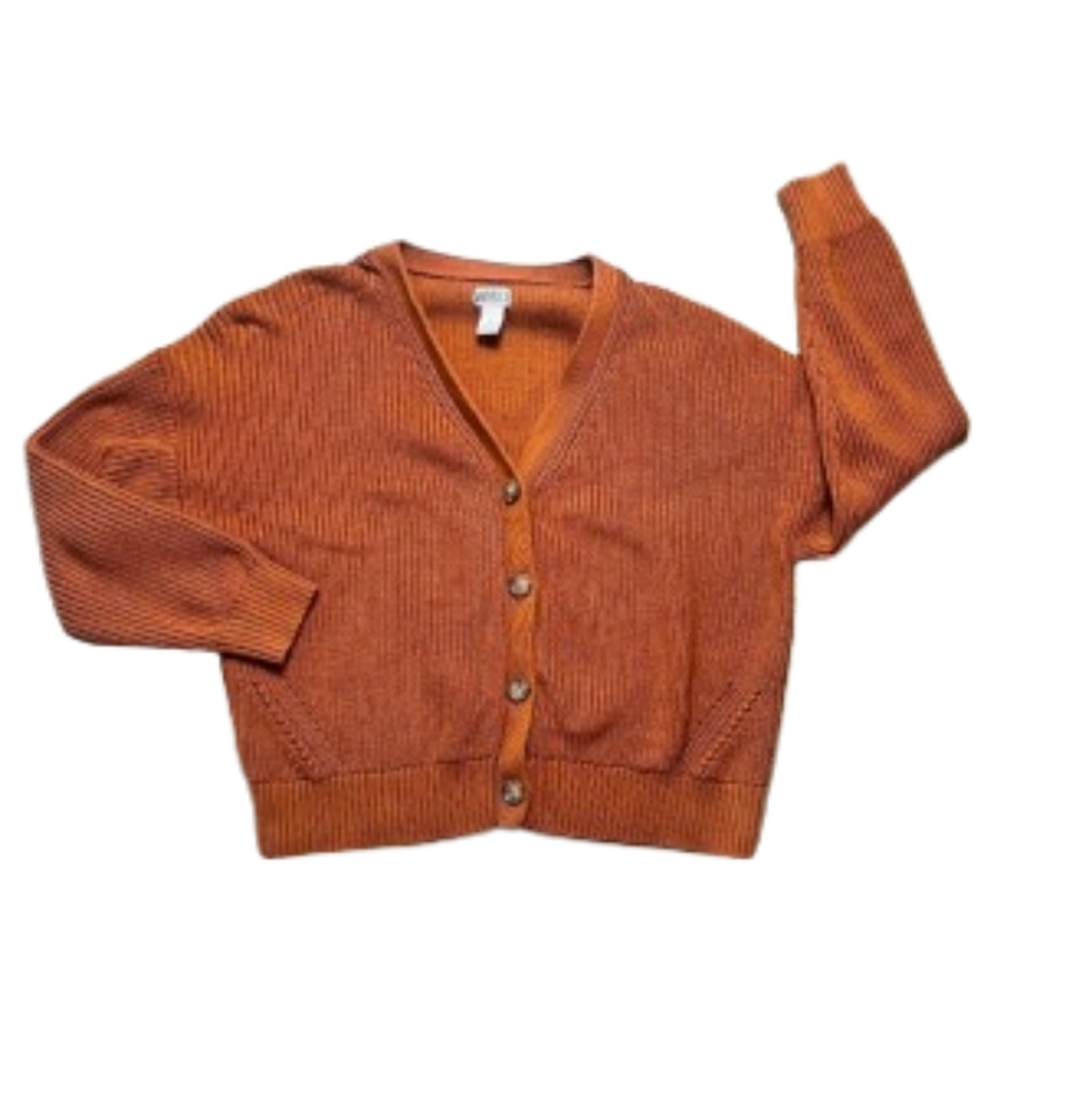 Duluth Trading Co Women's Heritage Waffle Stitch Cropped Cardigan Sweater, Large
